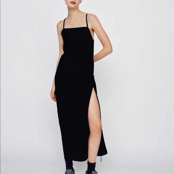NWT Zara Draped Black Dress Size S - Picture 7 of 7